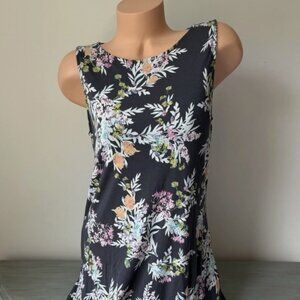 J.Jill Women’s Gray Floral Print Sleeveless Maxi Dress | Size XL